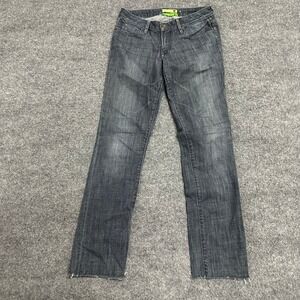 J&Company Jeans Womens Size 28 Dark Wash Straight Leg Raw Hem Montana Denim